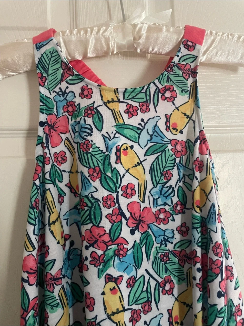 Gymboree Floral Bird Print A-Line Dress in Multicolor‎ Size 7-8